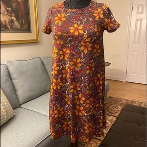 LuLaRoe Carly Dress - Size XXS, Fall Colors Print